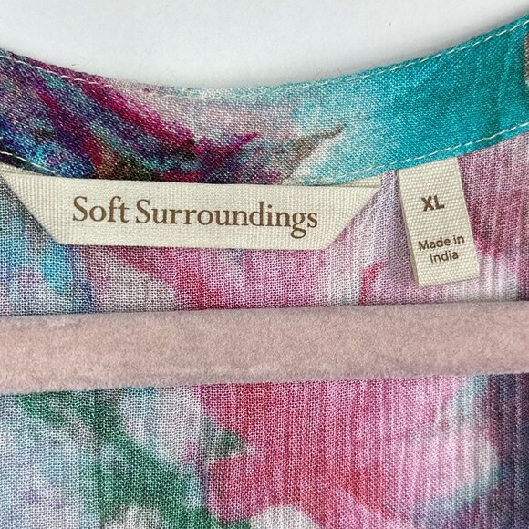 Soft Surroundings | Floral Ruffle Maxi Dress | Tiered Flowy Bohemian | Size XL - Picture 6 of 11